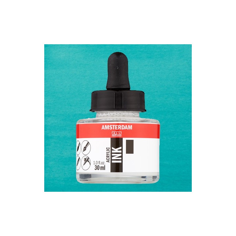 Fine art shop - Amsterdam Acrylic Ink Turquoise Green 661 (30ml.) | totenart.com