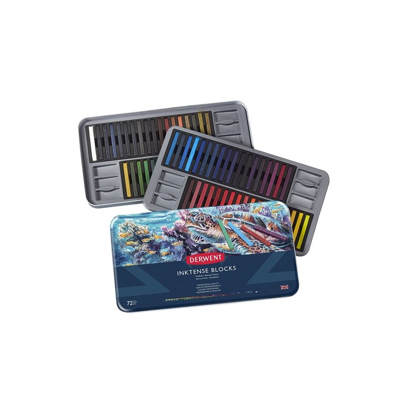  Fine art shop - Inktense Blocks Metal box Derwent 72 uds.  | totenart.com