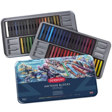  Fine art shop - Inktense Blocks Metal box Derwent 72 uds.  | totenart.com