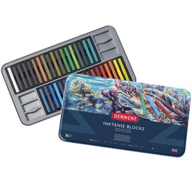  Fine art shop - Inktense Blocks Metal box Derwent 36 uds.  | totenart.com