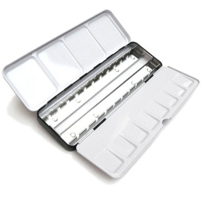 Materiais Belas Artes - Empty metal watercolors box 24 1/2 godets WN | totenart.com