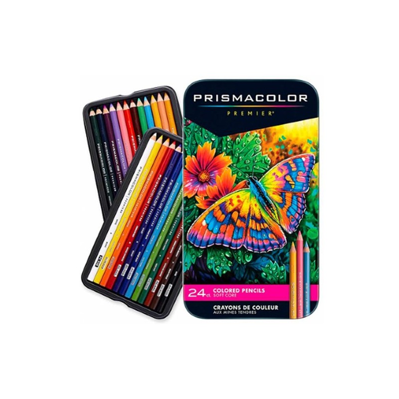  Fine art shop - Prismacolor Premier metal box 24 colored pencils | totenart.com