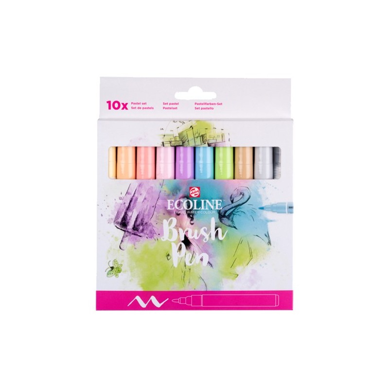 Fine art shop - Set Ecoline Brush Pen 10 ud PASTEL | totenart.com