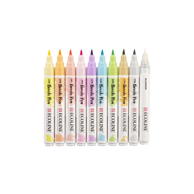 Fine art shop - Set Ecoline Brush Pen 10 ud PASTEL | totenart.com