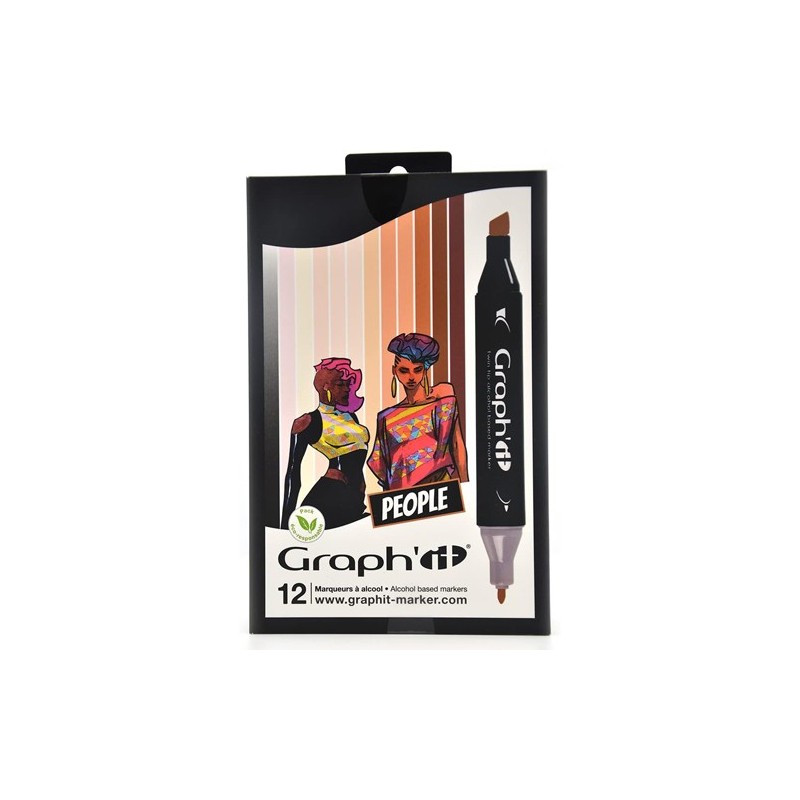 Fine art shop - Case 12 Double Tip Markers, People, Graph\'it | totenart.com