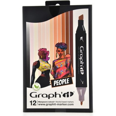 Fine art shop - Case 12 Double Tip Markers, People, Graph\'it | totenart.com