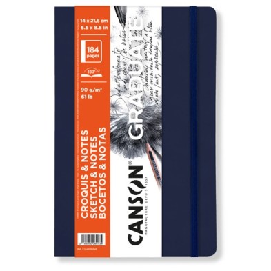  Fine art shop - Canson Graduate Sketches and Notes Pad (Softcover Blue), 92s., 90 gr., 14x21.6 cm | totenart.com