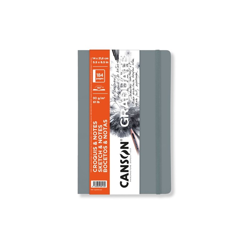  Fine art shop - Canson Graduate Sketches and Notes Pad (Softcover Light Gray), 92s., 90 gr., 14x21.6 cm | totenart.com