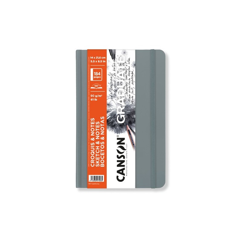  Fine art shop - Canson Graduate Sketches and Notes Pad (Softcover Light Gray), 92s., 90 gr., 14x21.6 cm | totenart.com