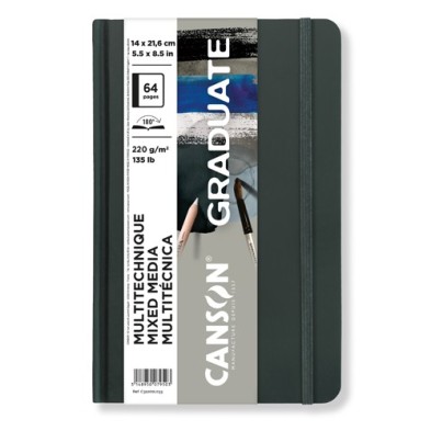  Fine art shop - Canson Graduate Mix Media Pad (Vertical), 36s., 200 gr., 14x21,6 cm GRAY | totenart.com