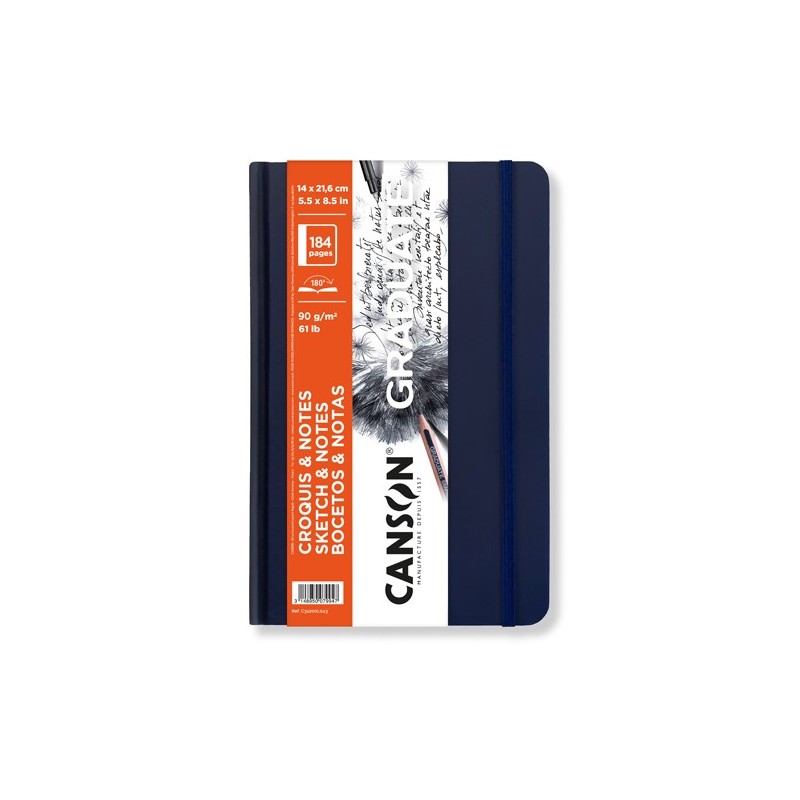  Fine art shop - Canson Graduate Sketches and Notes Pad (Softcover Blue), 92s., 90 gr., 14x21.6 cm | totenart.com