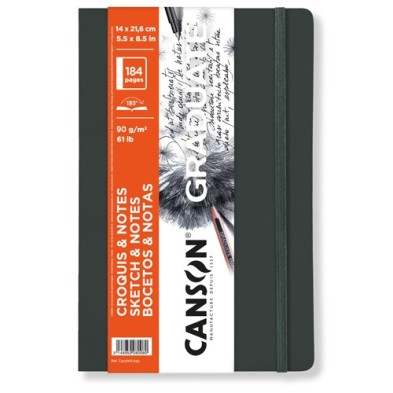  Fine art shop - Canson Graduate Sketches and Notes Pad (Softcover Deep Gray), 92s., 90 gr., 14x21.6 cm | totenart.com