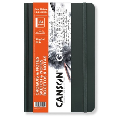  Fine art shop - Canson Graduate Sketches and Notes Pad (Softcover Deep Gray), 92s., 90 gr., 14x21.6 cm | totenart.com