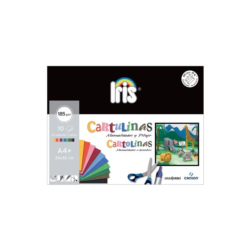 Set of 10 Assorted Iris Cardboards 24x32 (A4+) 185gr Canson