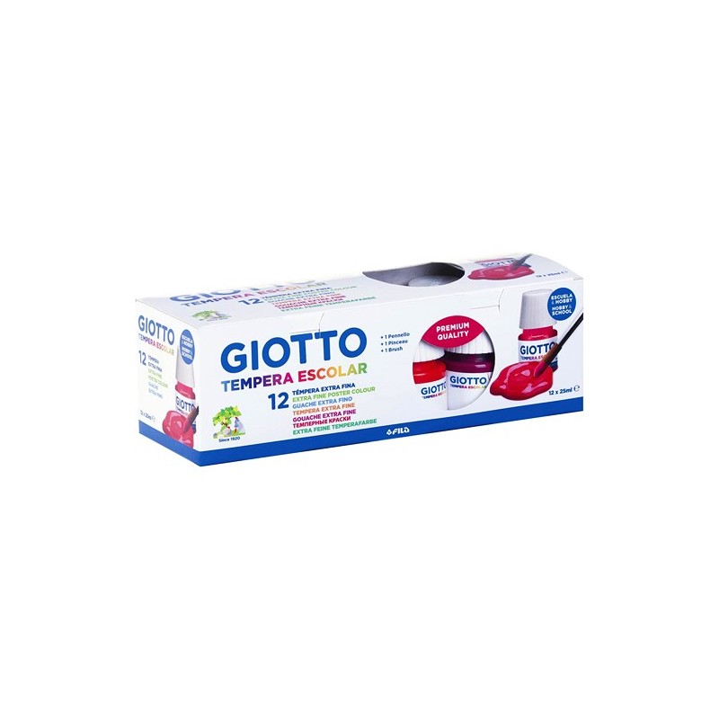 Fine art shop - Giotto Tempera 12 colours 25ml + Brush | totenart.com