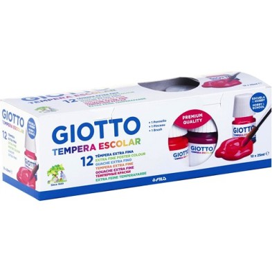  Fine art shop - Giotto Tempera 12 colours 25ml + Brush | totenart.com