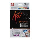 Fine art shop - Sakura Koi watercolor box 24 half-pans with refillable water brush + Medium Iridescent | totenart.com