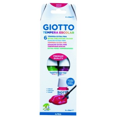  Fine art shop - Giotto Tempera 6 colours 25ml + Brush | totenart.com