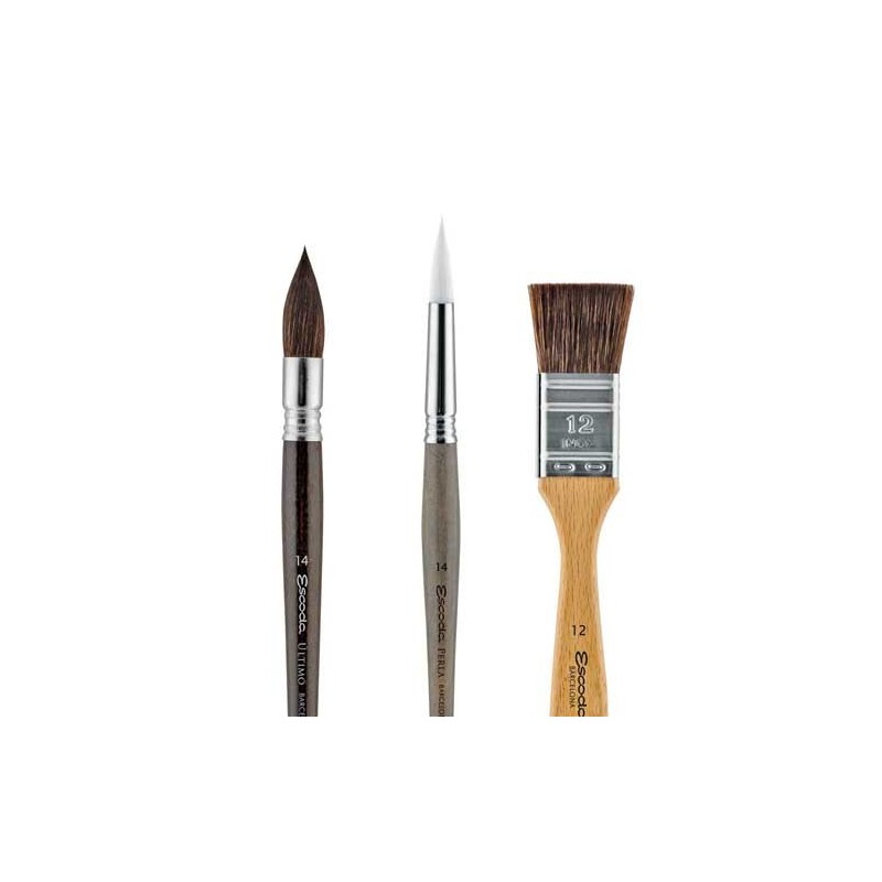Fine art shop - Artist Set Pablo Rubén 3 watercolor brushes Escoda  | totenart.com