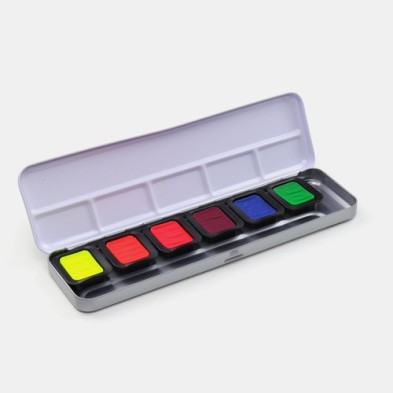 Fine art shop - Finetec Premium watercolor box 6 neon colors | totenart.com
