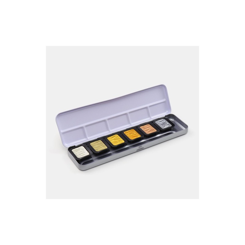 Fine art shop - Finetec Premium watercolor box 6 pearlescent colors \"Antique Tones\" | totenart.com
