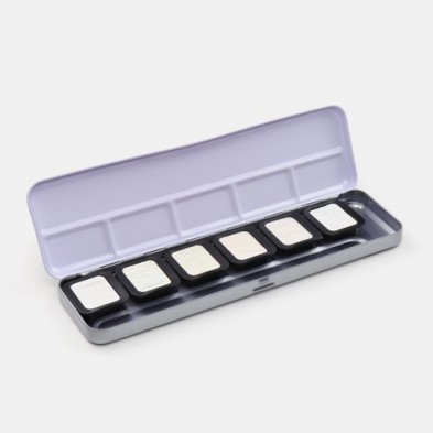Fine art shop - Finetec Premium watercolor box 6 iridescent colors \"Hight Sparkling\" | totenart.com