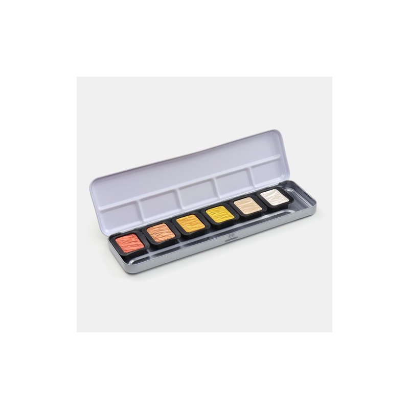 Fine art shop - Finetec Classic watercolor box 6 pearlescent colors \"Essential\" | totenart.com