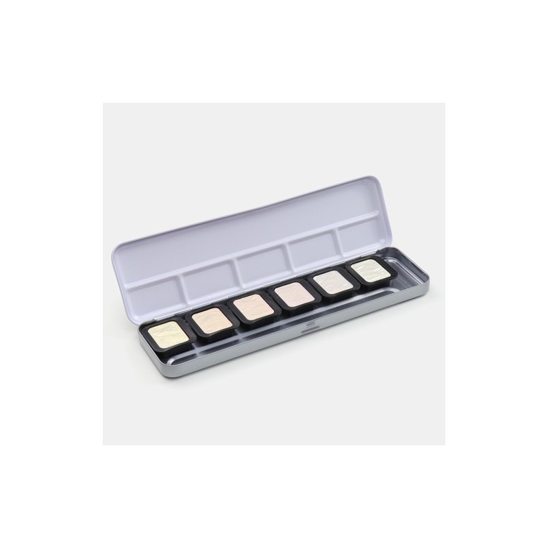 Fine art shop - Finetec Classic watercolor box 6 iridescent colors \"Pixie Dust\" | totenart.com
