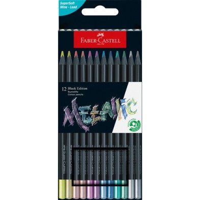 Fine art shop - 12 Pen Set Black Edition Faber Castell Metallic | totenart.com