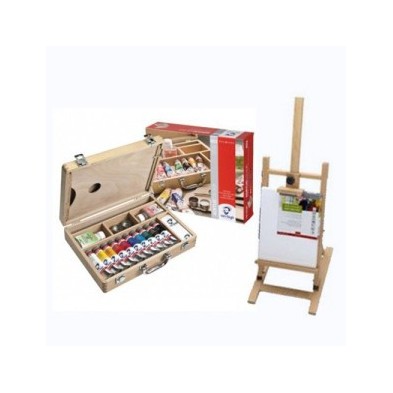 Fine art shop - Van Gogh acrylic gift set: briefcase, easel and canvas | totenart.com