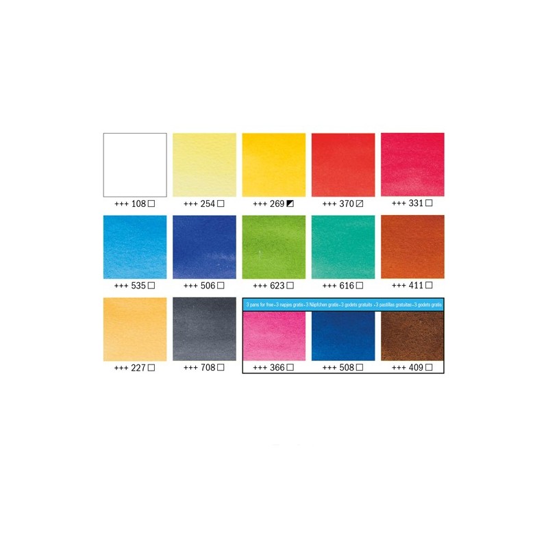 Fine art shop - Box 12 watercolors Van Gogh 1/2 godet and brush| totenart.com