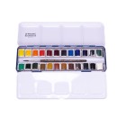  Fine art shop - Lefranc Bourgeois watercolor box, 24 medium godets and brush | totenart.com