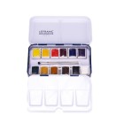  Fine art shop - Lefranc Bourgeois watercolor box, 12 medium godets and brush | totenart.com