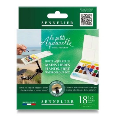 Fine art shop - Watercolor box Hands-Free, La Petite Aquarelle, Sennelier, 18 1/2 godets | totenart.com