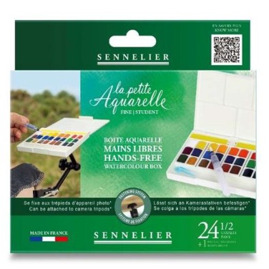 Fine art shop - Watercolor box Hands-Free, La Petite Aquarelle, Sennelier, 24 1/2 godets | totenart.com