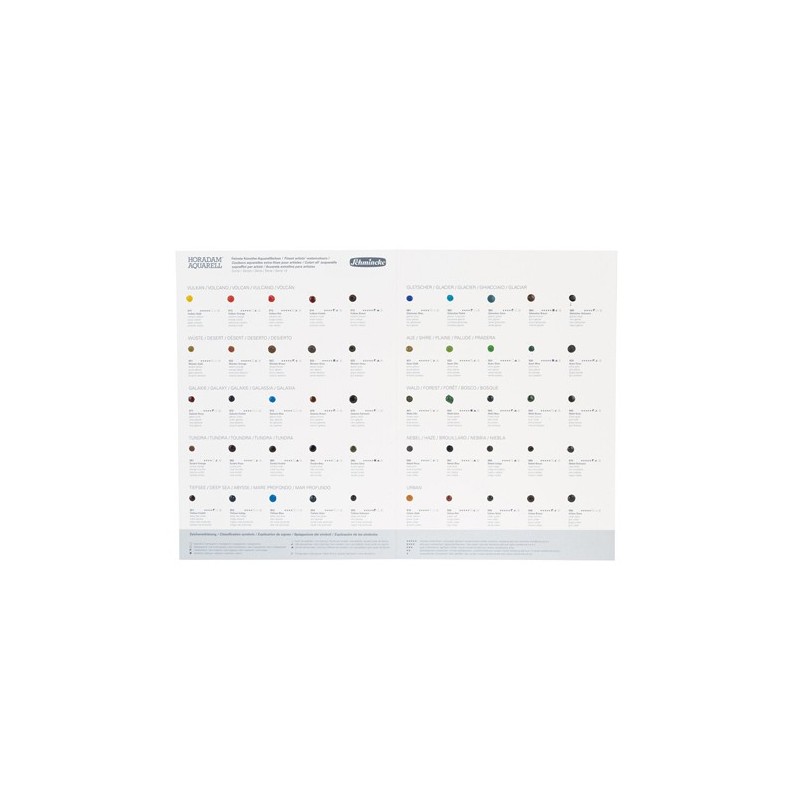 Fine art shop - Schmincke Horadam Dot Card Color Chart, 50 Watercolor Supergrain Colors | totenart.com