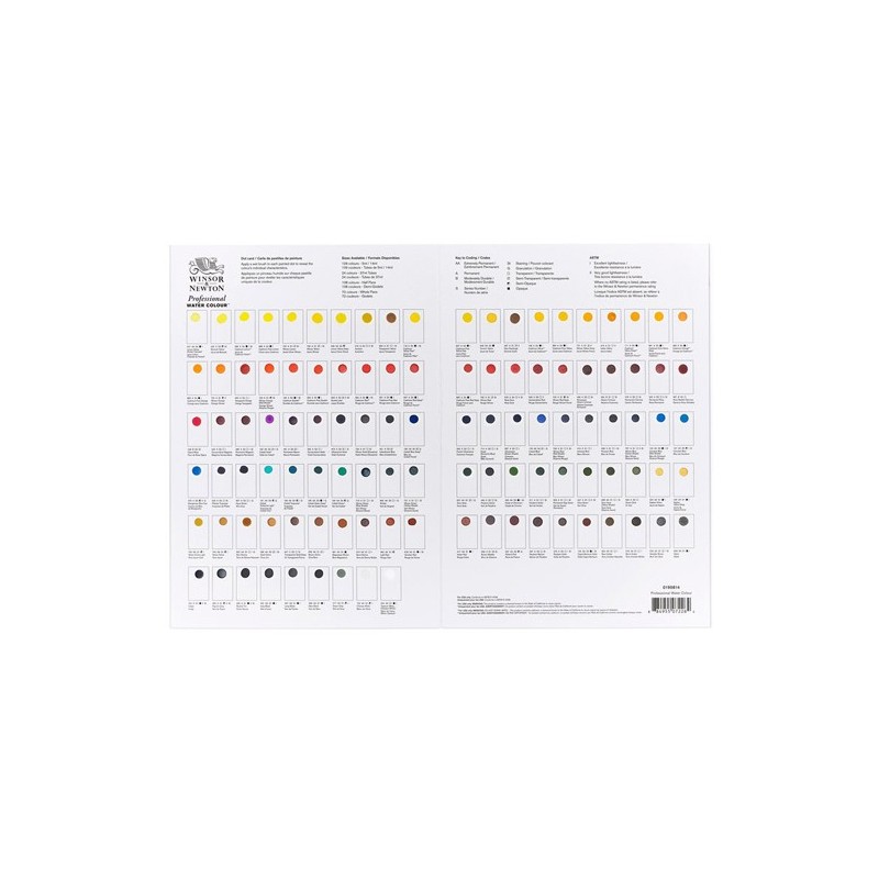 Fine art shop - Colour Chart Dot Card Winsor&Newton Professional, 109 colours | totenart.com