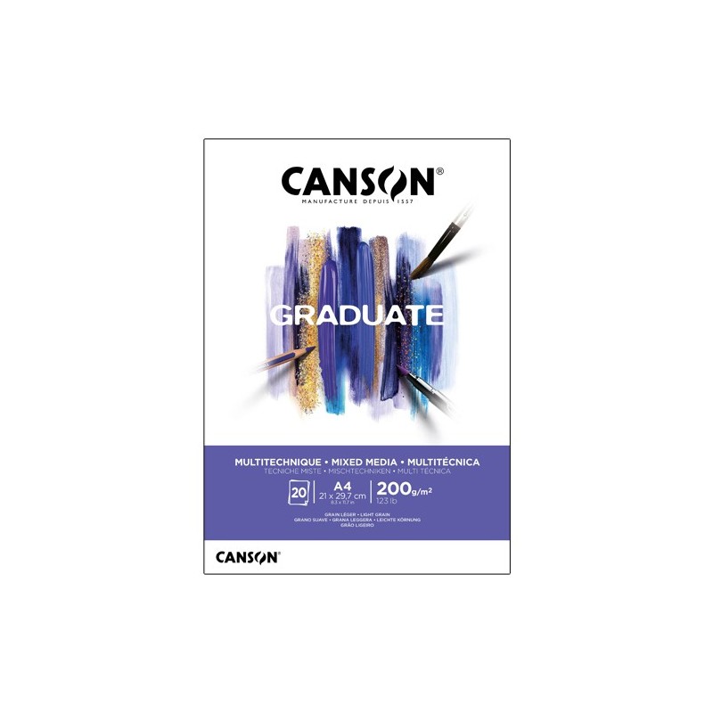  Fine art shop - Canson Graduate Mix Media Pad, 20 s, 200 g, 21x29,7 cm (A4) | totenart.com