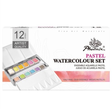 Fine art shop - Metallic Box Phoenix 12 Watercolour 1/2 godets, pastel | totenart.com