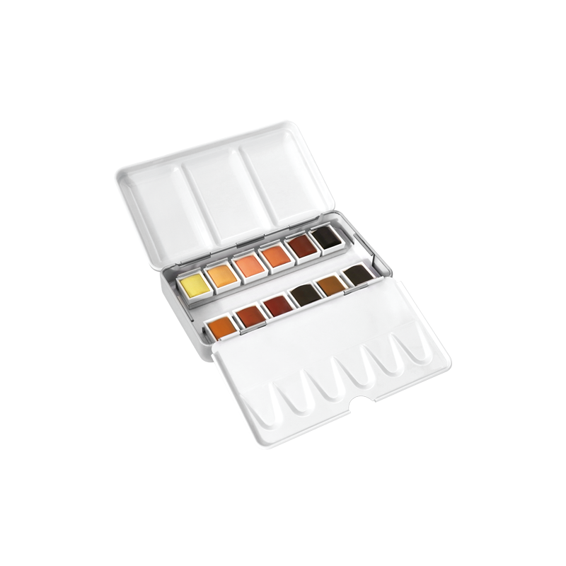 Fine art shop - Metallic Box Phoenix 12 Watercolour 1/2 godets, skin tones | totenart.com