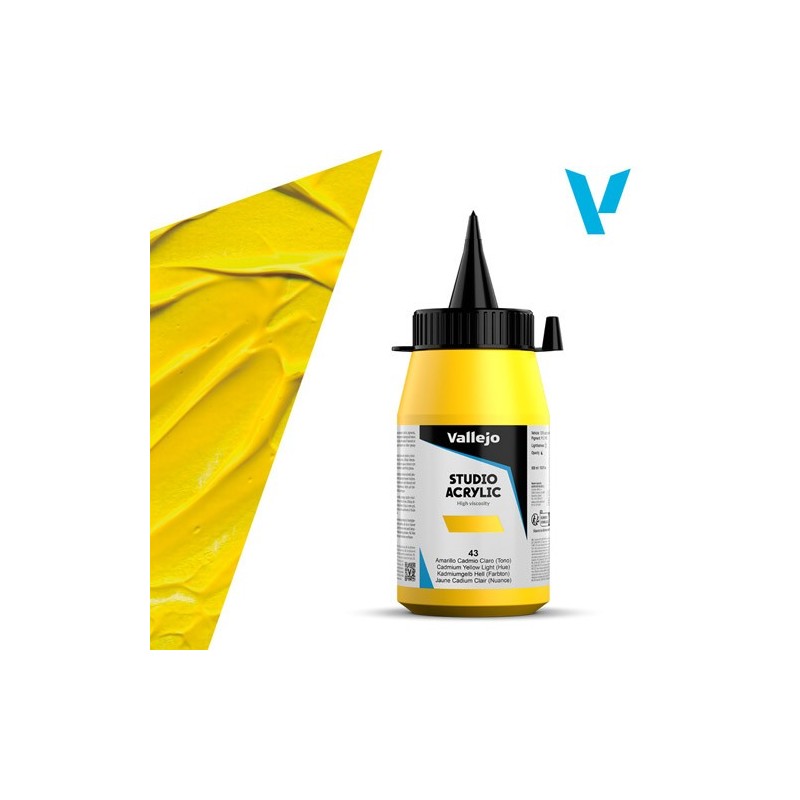 Fine art shop - Acrylic Vallejo, Cadmium Yellow Pale Hue, 500 ml | totenart.com