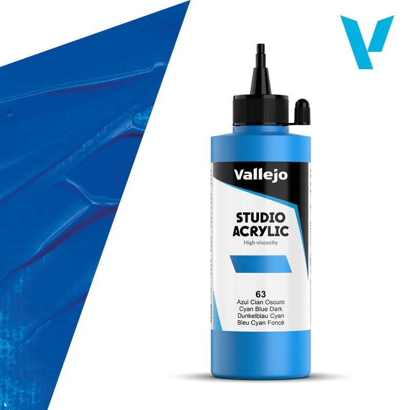 Fine art shop - Acrilico Studio Vallejo, Cyan Blue Dark, 200 ml | totenart.com