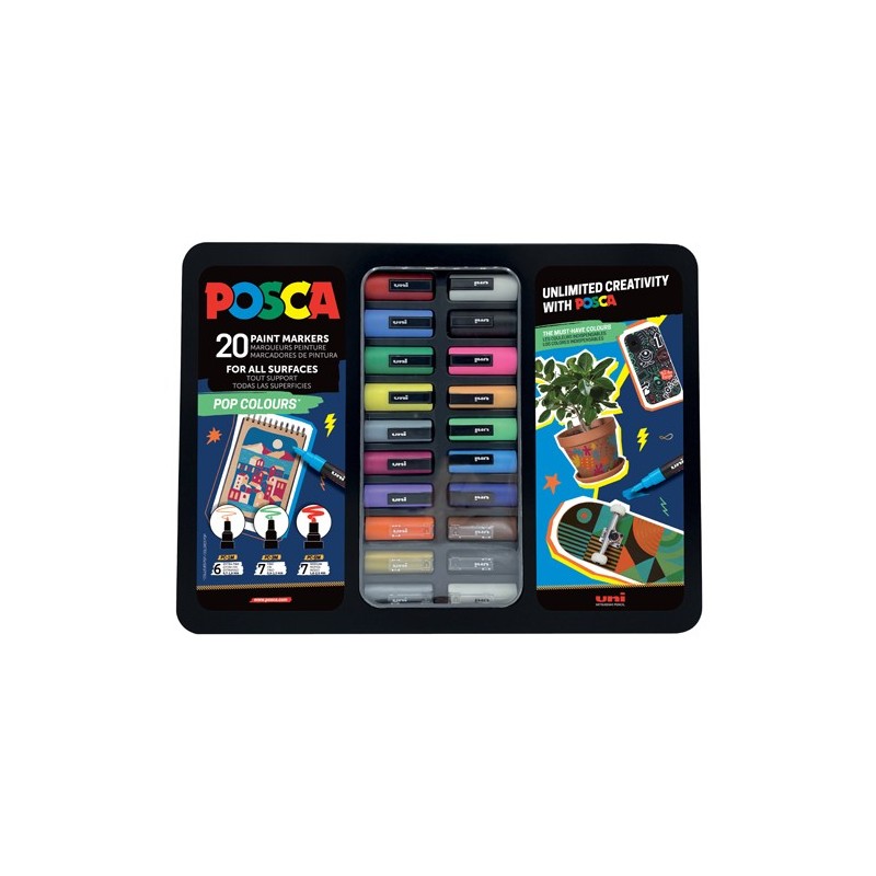 Fine art shop - Pop Colours Metal Tin 20 Markers Posca | totenart.com