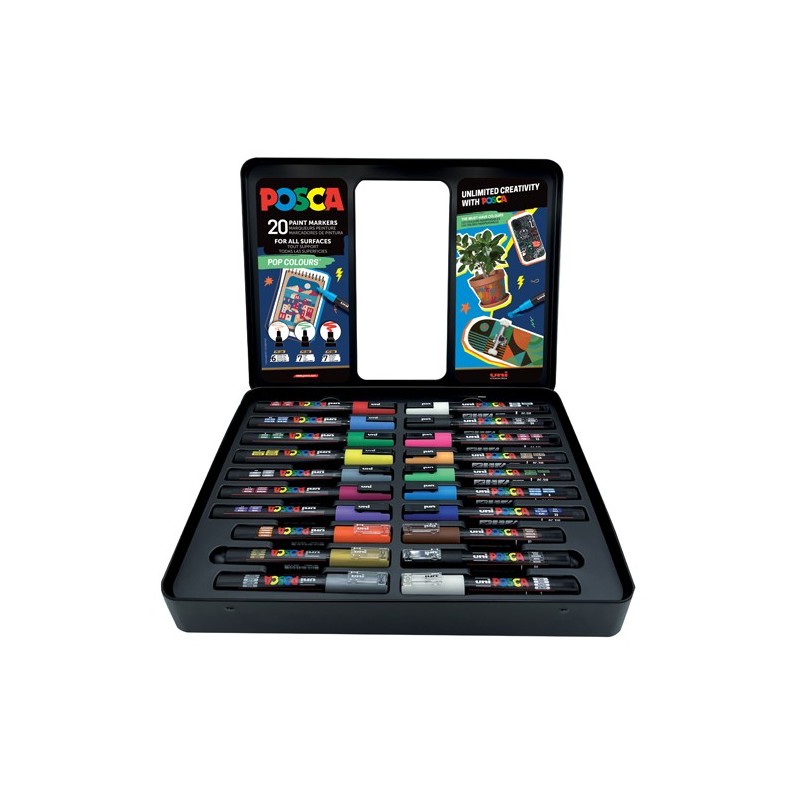 Fine art shop - Pop Colours Metal Tin 20 Markers Posca | totenart.com