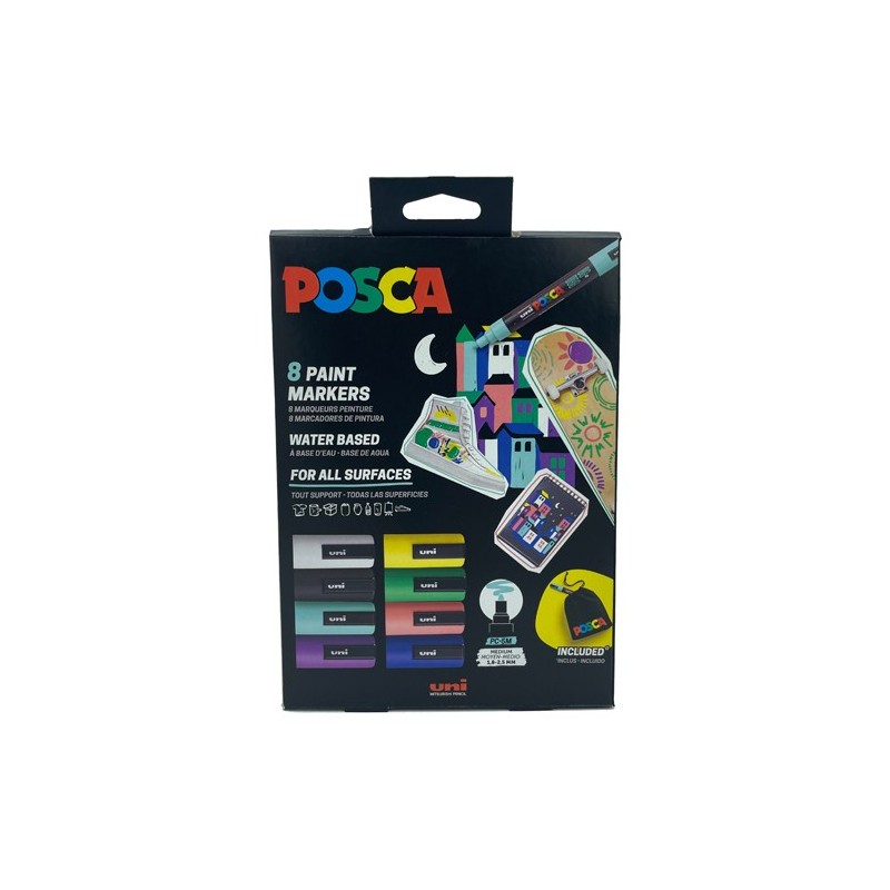 Fine art shop - Set of 8 PC-5M markers + bag Posca | totenart.com