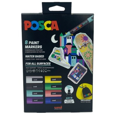 Fine art shop - Set of 8 PC-5M markers + bag Posca | totenart.com