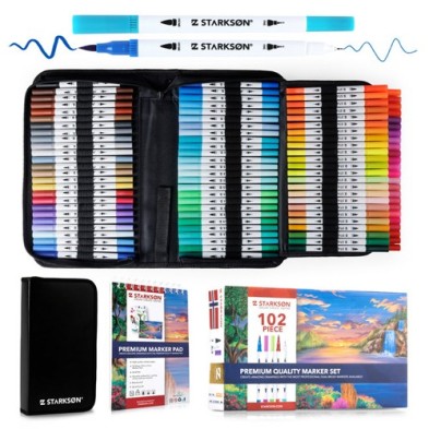 Fine art shop - Set Double-tip Markers + Notepad (102 pieces) | totenart.com