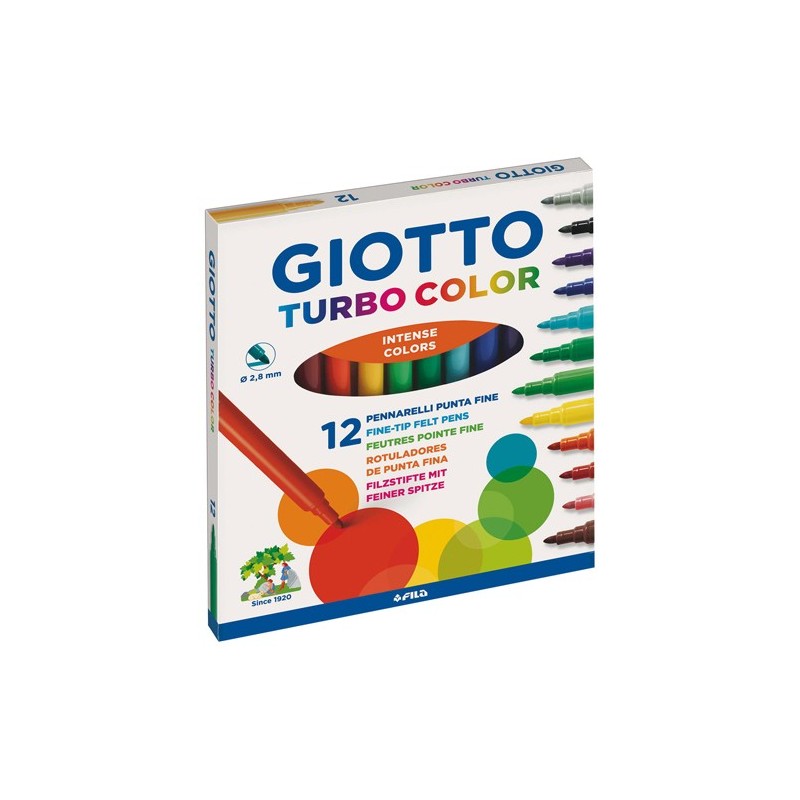 Fine art shop - Giotto Turbo Color 12 Felt Pens | totenart.com 