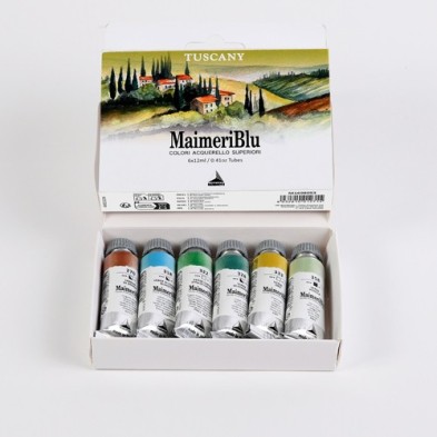 Fine art shop - MaimeriBlu watercolors box Tuscany, 6 tubes 12 ml | totenart.com