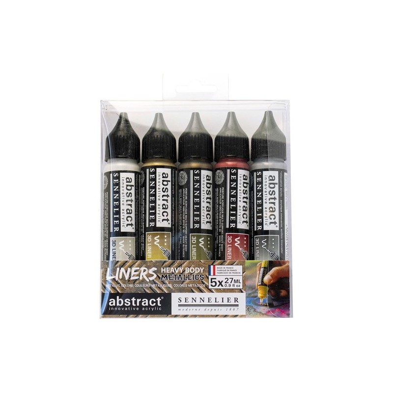 Fine art shop - Set Liners Heavy Body Abstract, 5 metallic colors, 27 ml Sennelier | totenart.com 